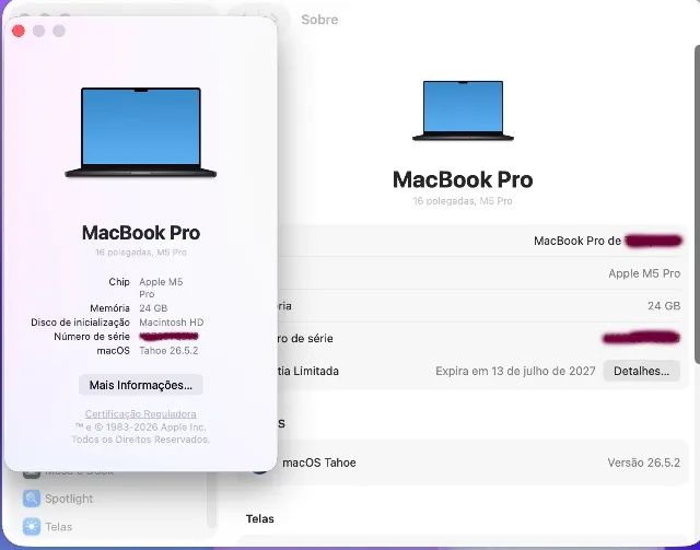 Apple MacBook Pro 16 polegadas - Chip Apple M5 Pro (CPU 18 núcleos / GPU 20 núcle - Foto 5