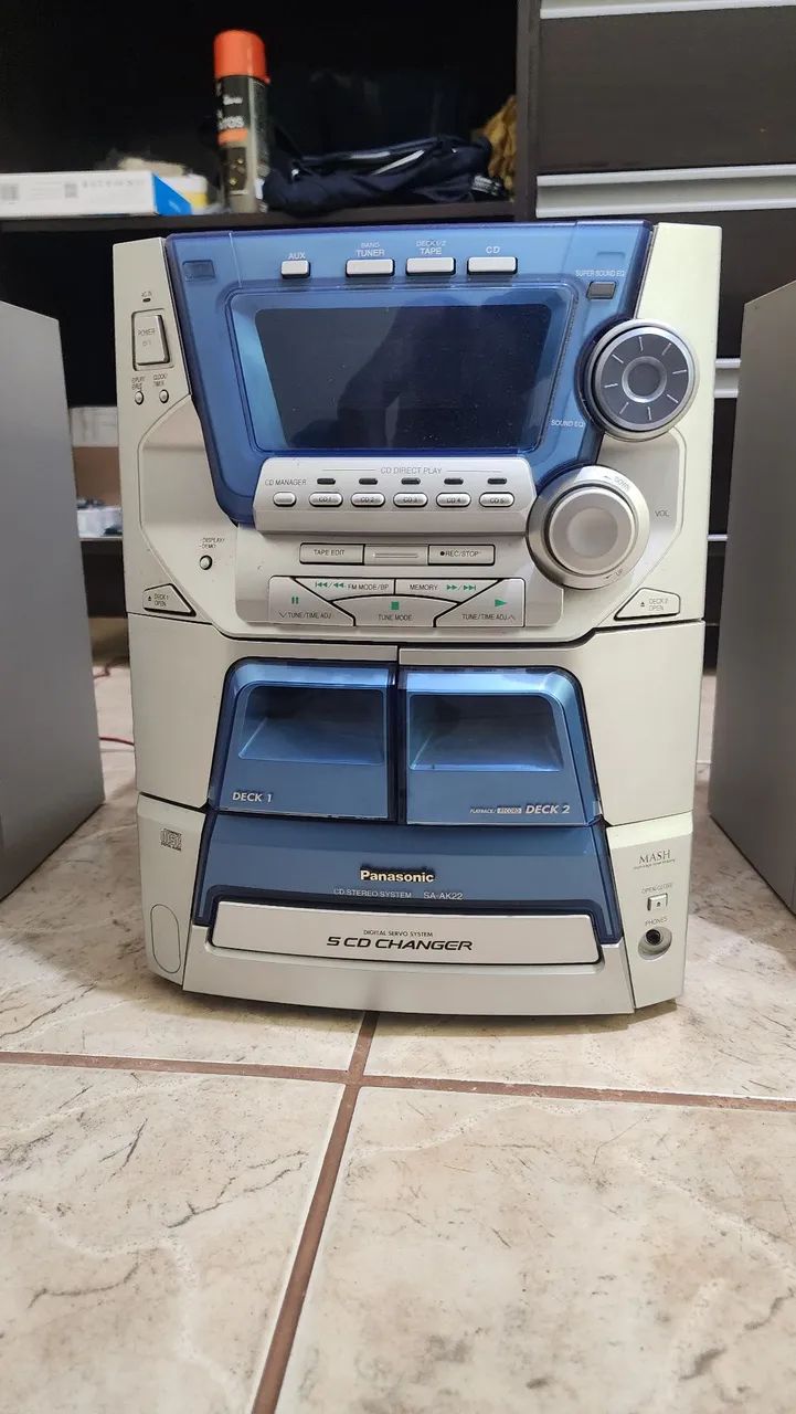 System Panasonic SC-AK22 5 CDs + 2 Decks + Caixas Originais