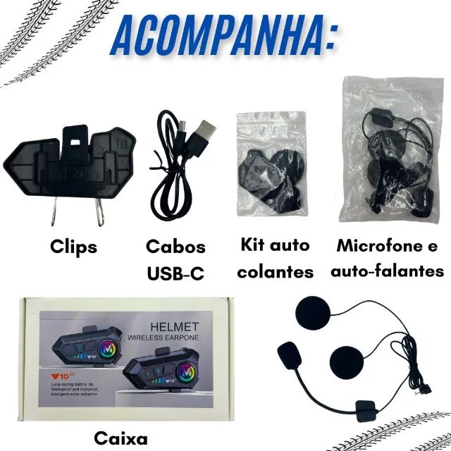 Fone de ouvido Bluetooth para Capacete - Foto 5