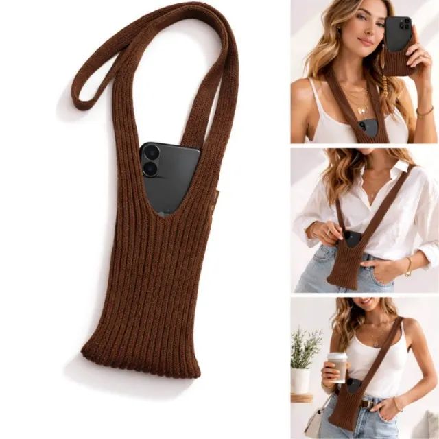 Capa Bolsa Phone Pocket Em Tecido 80cm [Marrom] 
