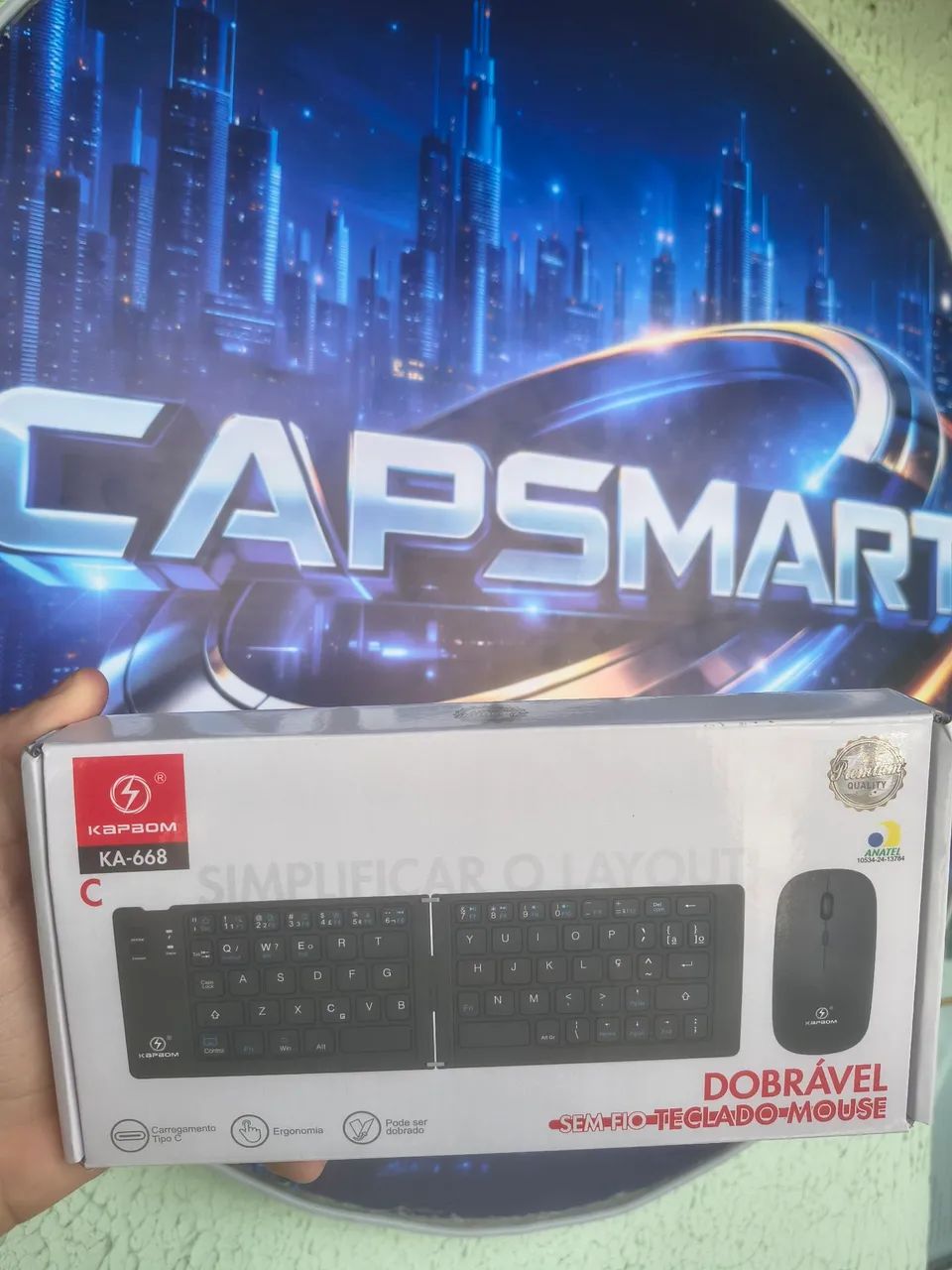 Kit Mini teclado recarregável dobrável Bluetooth