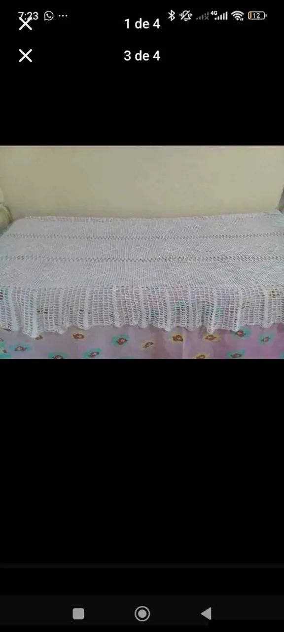 Colcha Crochê Solteiro com capa almofada  - Foto 3