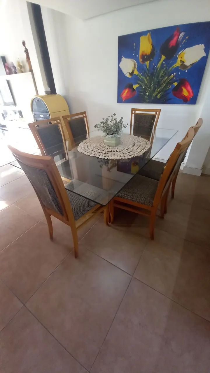 Glass-Top Table with 6 Chairs64962185234689121