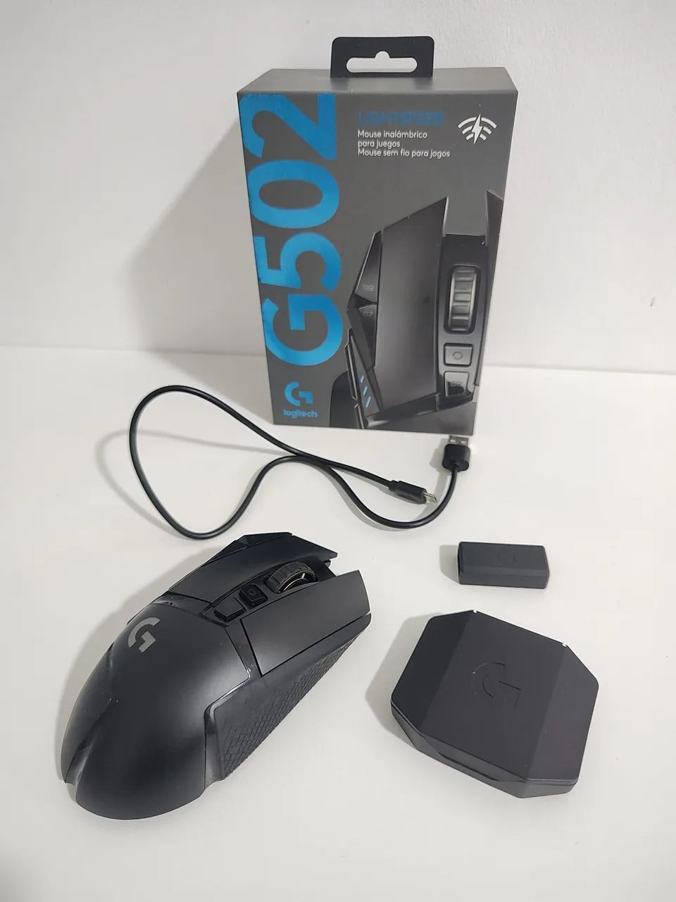 Mouse Gamer Logitech G502 Lightspeed Wireless com Caixa e Acessórios - Foto 2
