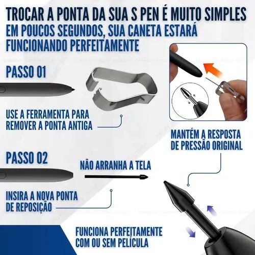 kit 5 ponta de reposição s pen com 1 pinça de remoção - Foto 2