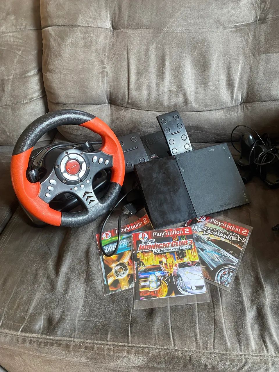 Ps2 conservado Com Volante e pedal e jogos  - Foto 2