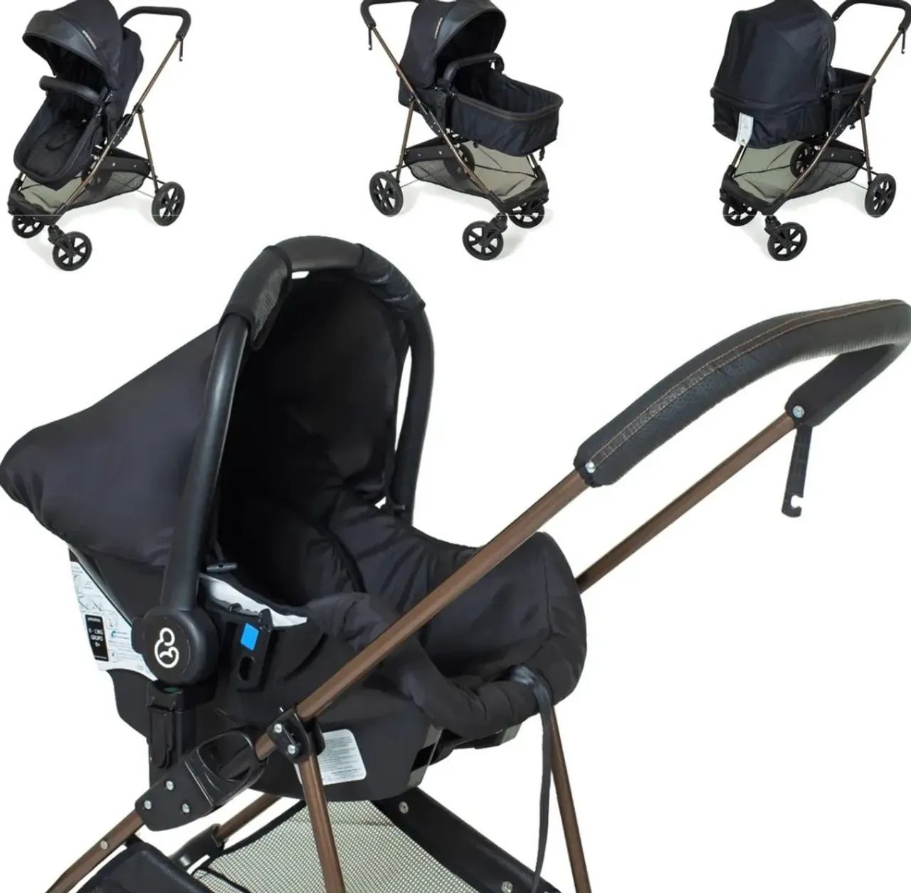 Vendo carrinho de bebê Moisés com bebê conforto  - Foto 2