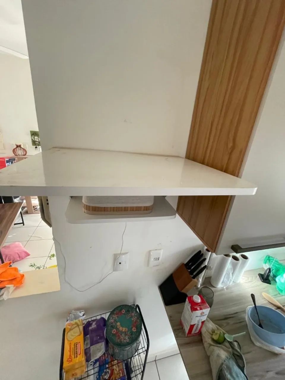 Suporte para microondas com 2 prateleiras branco - ENTREGO E PARCELO - Foto 4