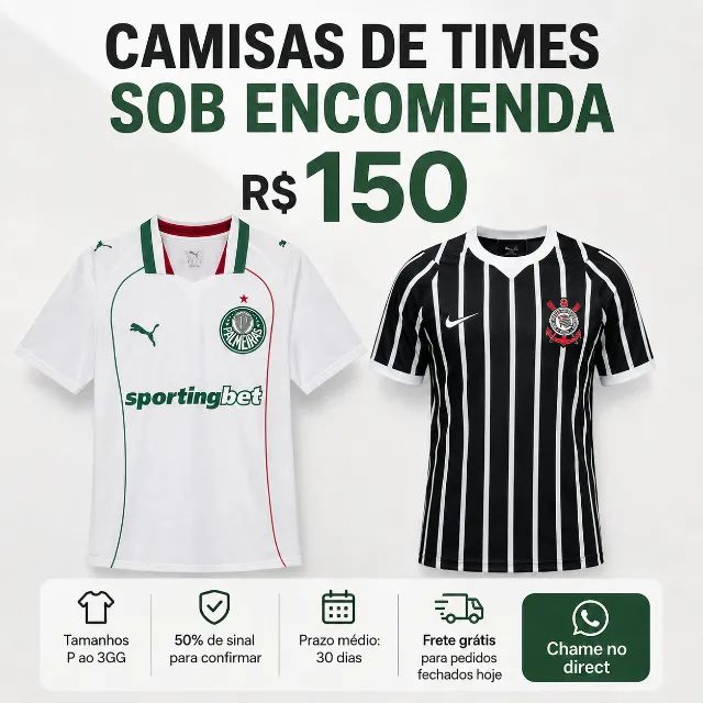 Camisa de Time Sob Encomenda | Qualquer Time | P ao 3GG