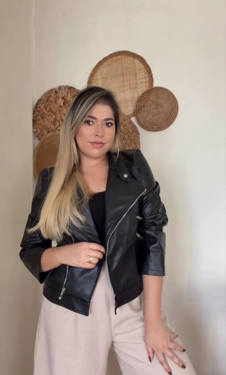 Jaqueta de couro SHEIN TAM G NOVA  - Foto 4