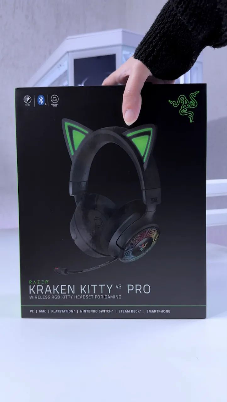 Headset Razer Kraken Kitty V3 Pro Preto - Foto 2