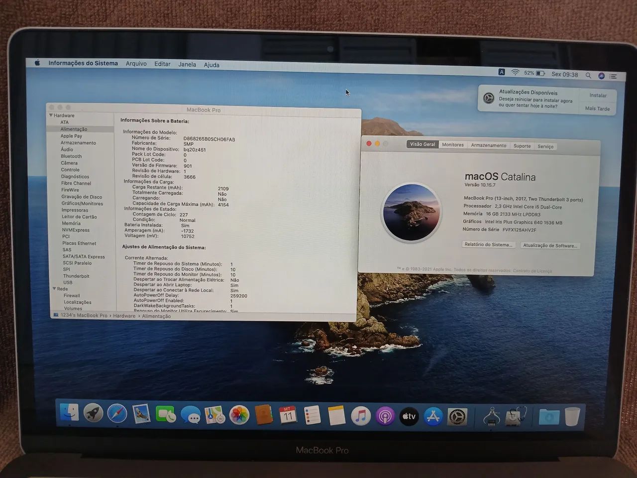 MacBook Pro 2017 13 i5 16GB RAM 128GB SSD Cinza Espacial Excelente