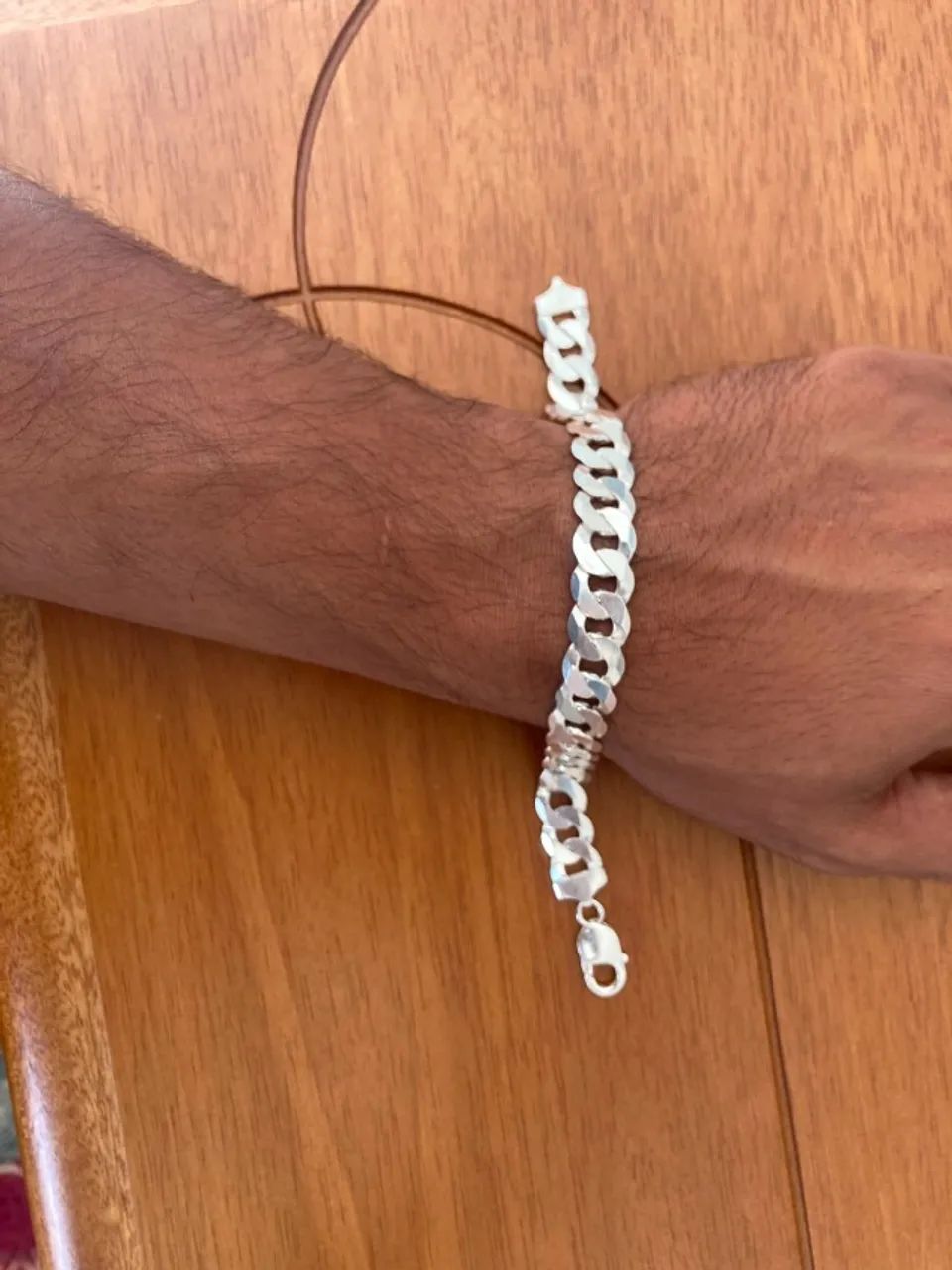 Prata 925 pulseira 21cm 25g - Foto 4