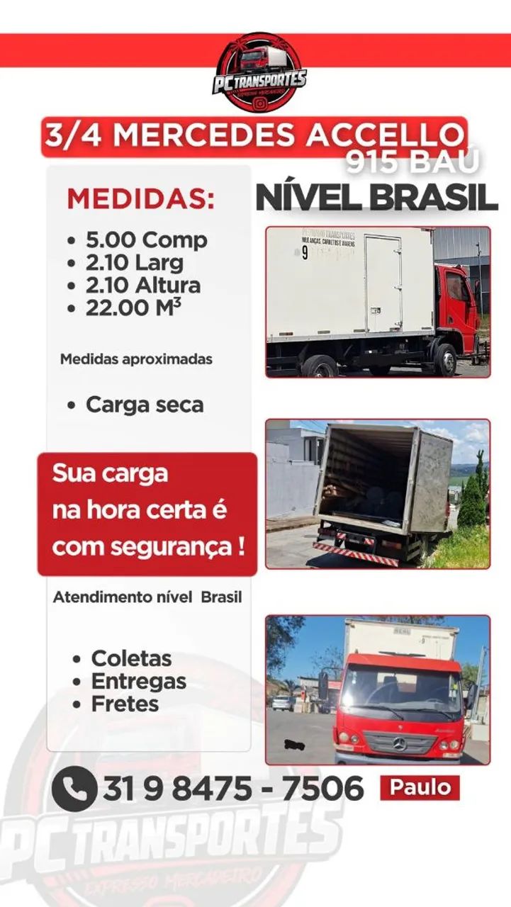 Carretos frentes e viagens