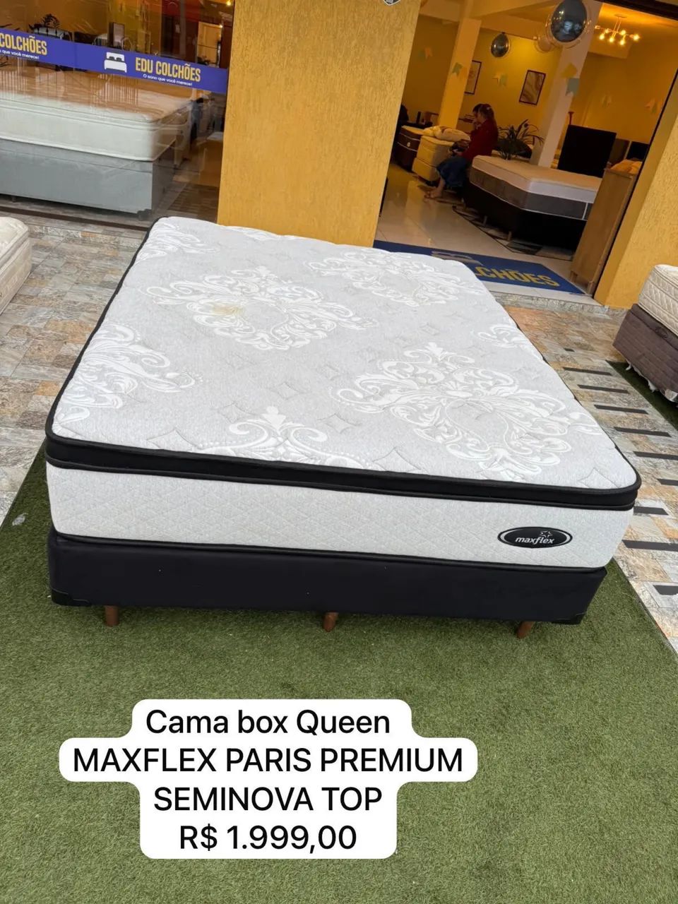 Conjunto Box Queen MAXFLEX PARIS PREMIUM SEMINOVA - ENTREGAMOS