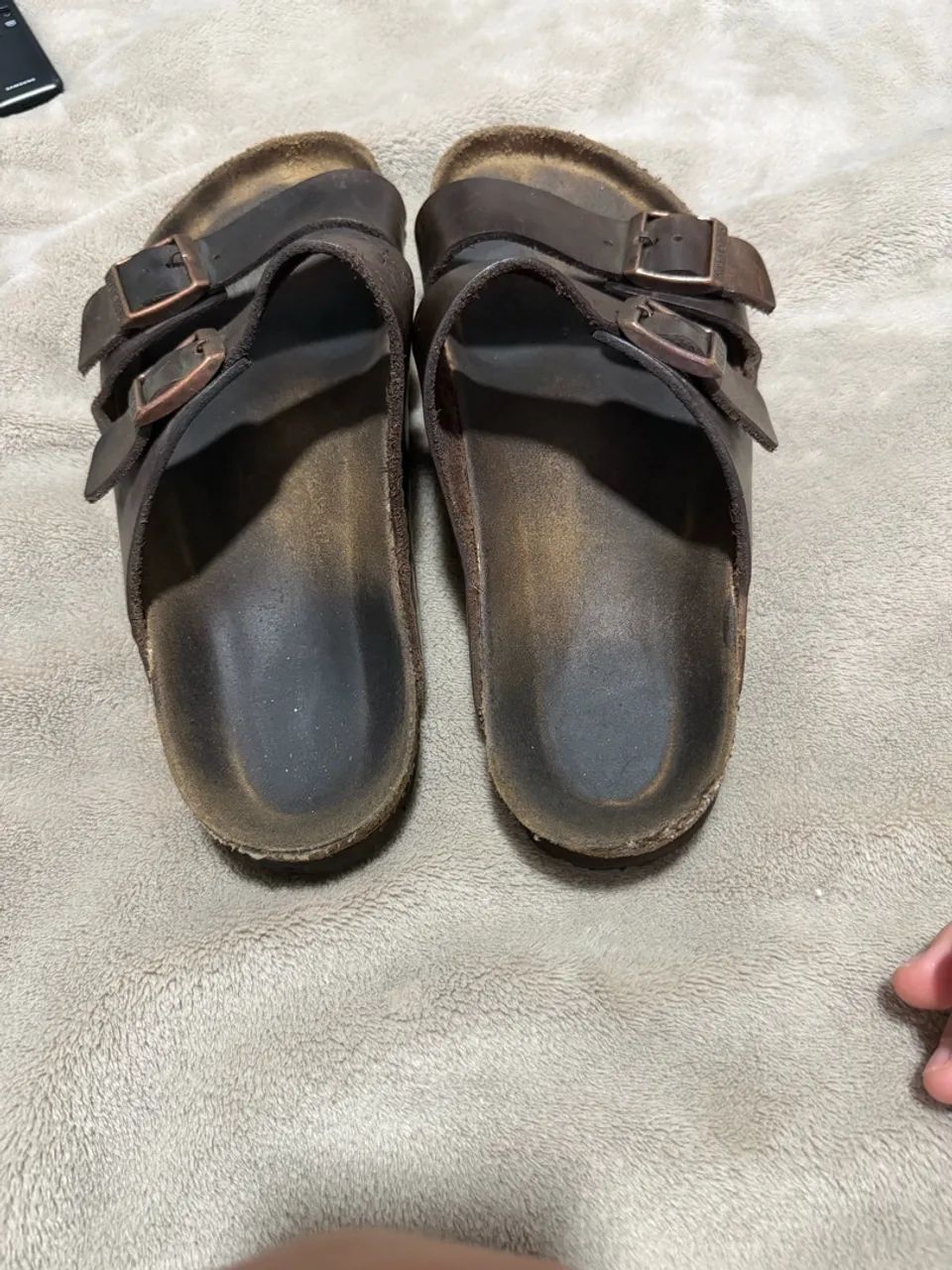 birkenstock marrom couro - Foto 3
