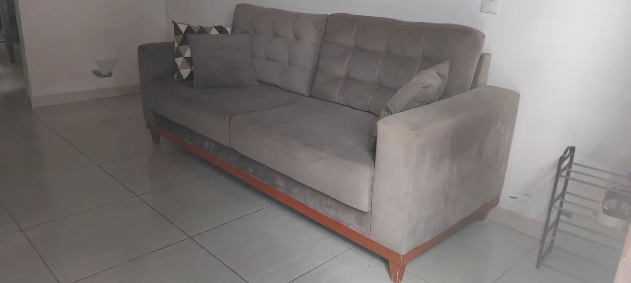 Sofá living 2.10 cinza 