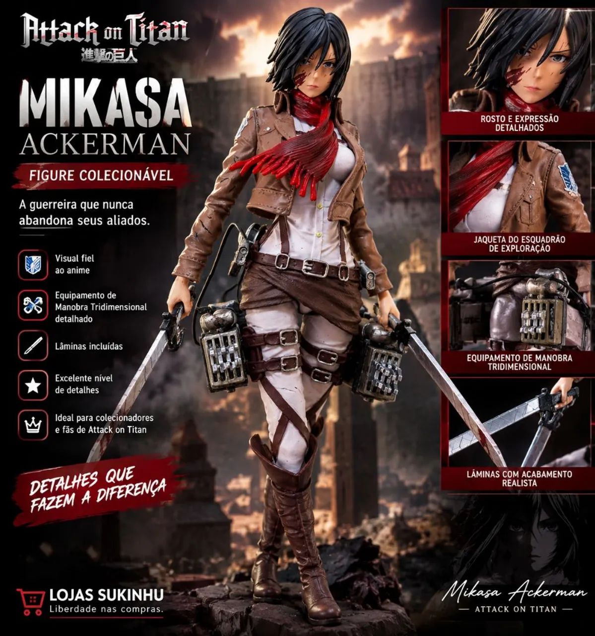 (SIMILAR) Action Mikasa Ackerman AOT Bandai