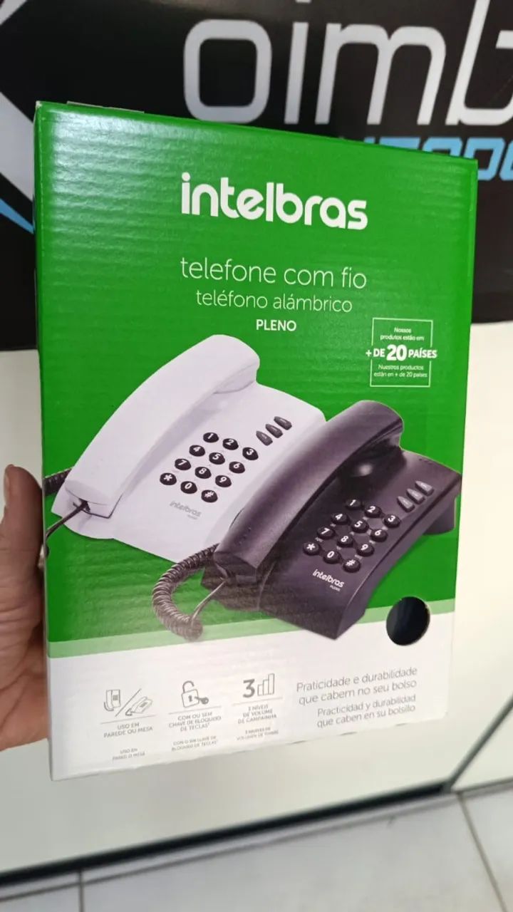 Telefone intelbras com fio pleno -Aparelho Telefonico -Loja Coimbra Computadores