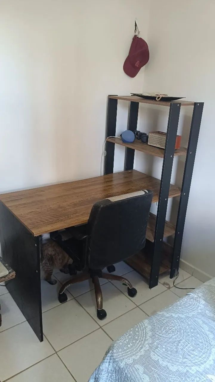 Escrivaninha com Estante Integrada Estilo Industrial - Foto 4