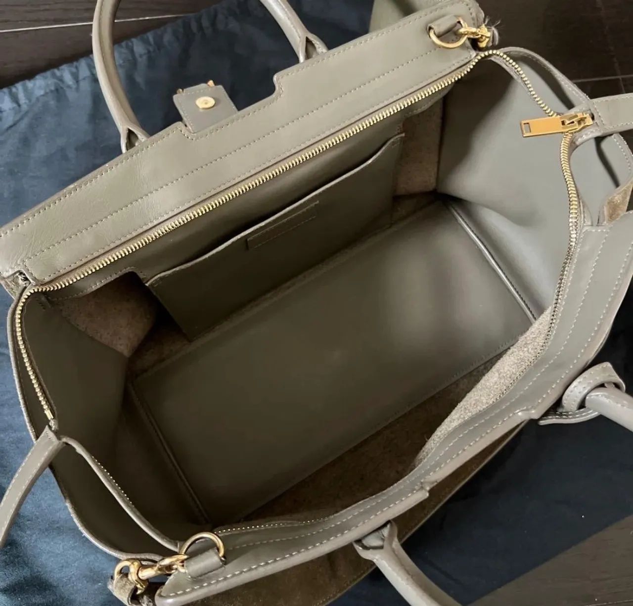 Bolsa YSL Downtown Cabas cinza - Foto 3