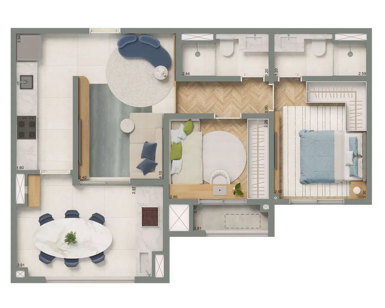 PLANTA 60m²