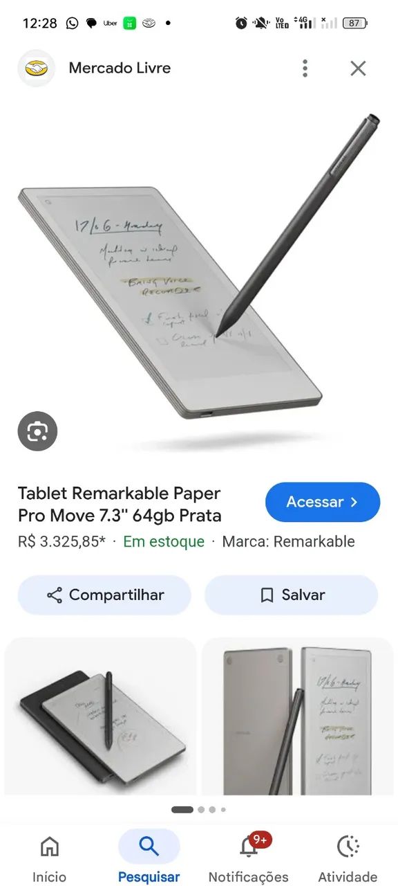 Tablet Remarkable Paper pro Novo na caixa nunca usado - Notebooks