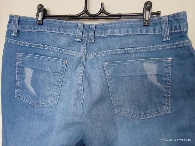 calça plus size jeans tamanho 52 - Foto 4