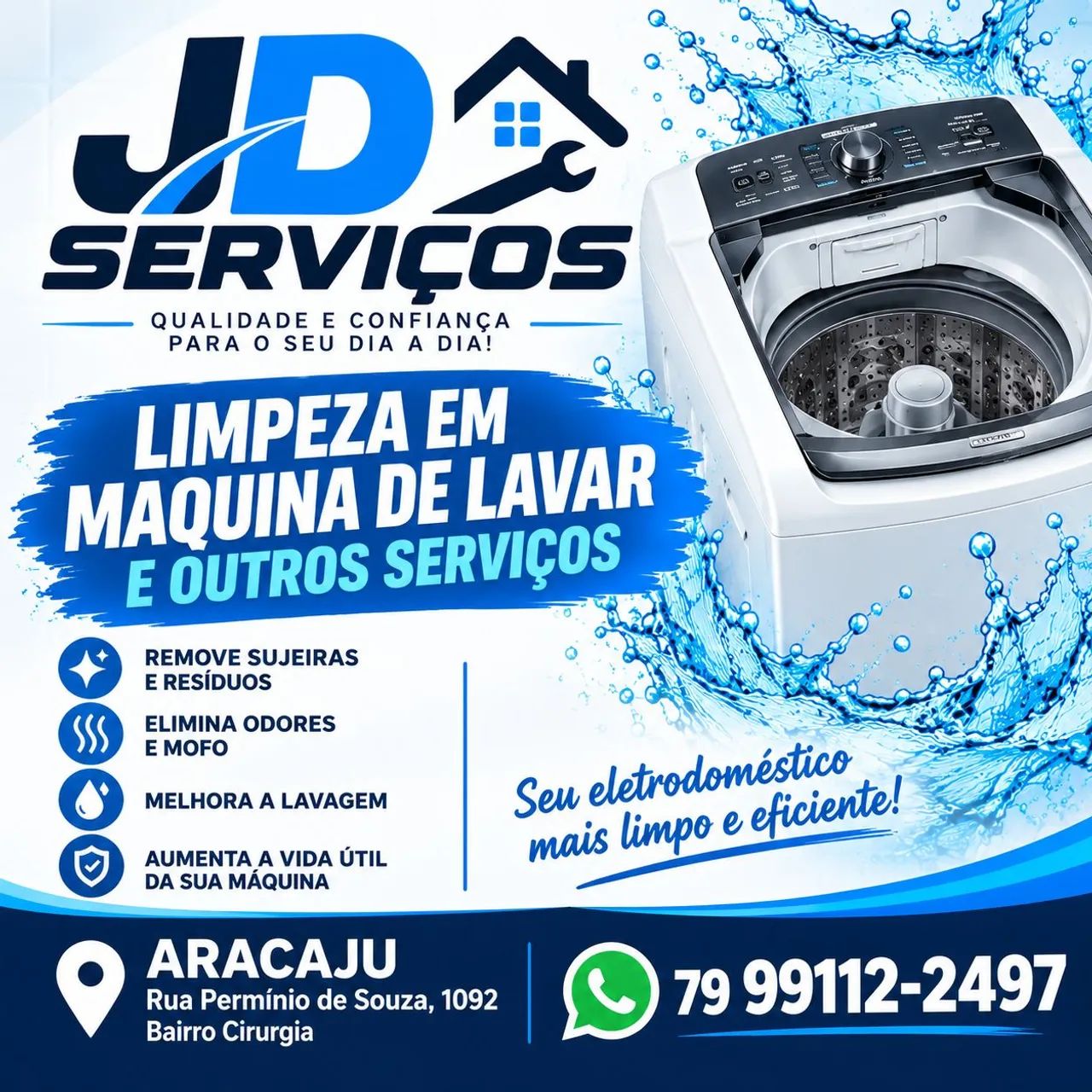Serviço de Limpeza Profissional em Máquinas de Lavar Roupa