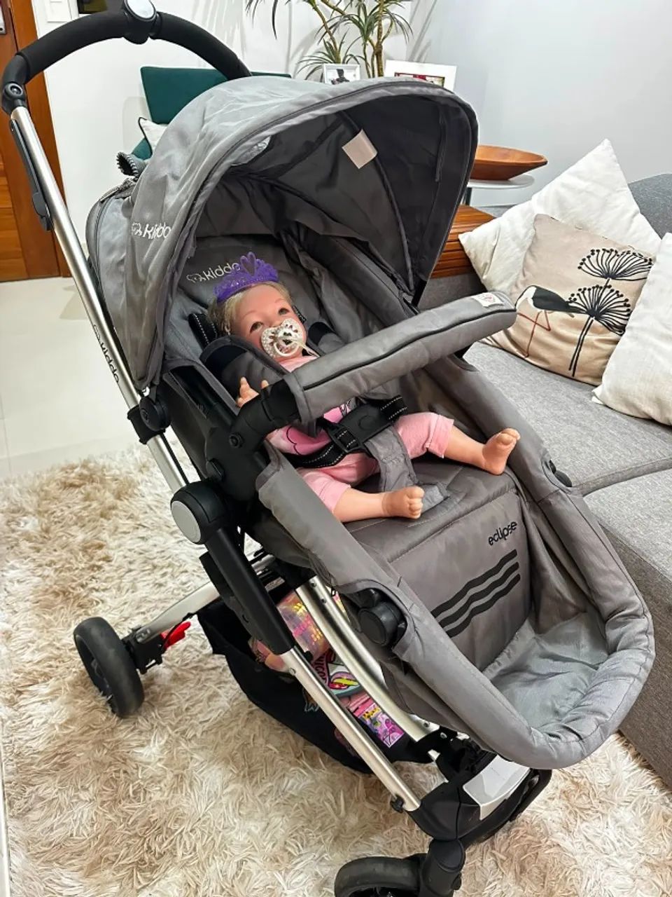 Carrinho de Bebê Kiddo Eclipse 5218 + Bebê Conforto | Estado de Novo - Foto 2