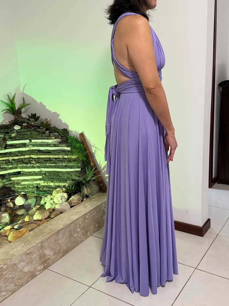 Vestido longo cor Lavanda - Foto 4