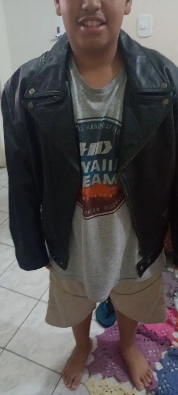 Jaqueta de couro vintage Ronit  - Foto 4