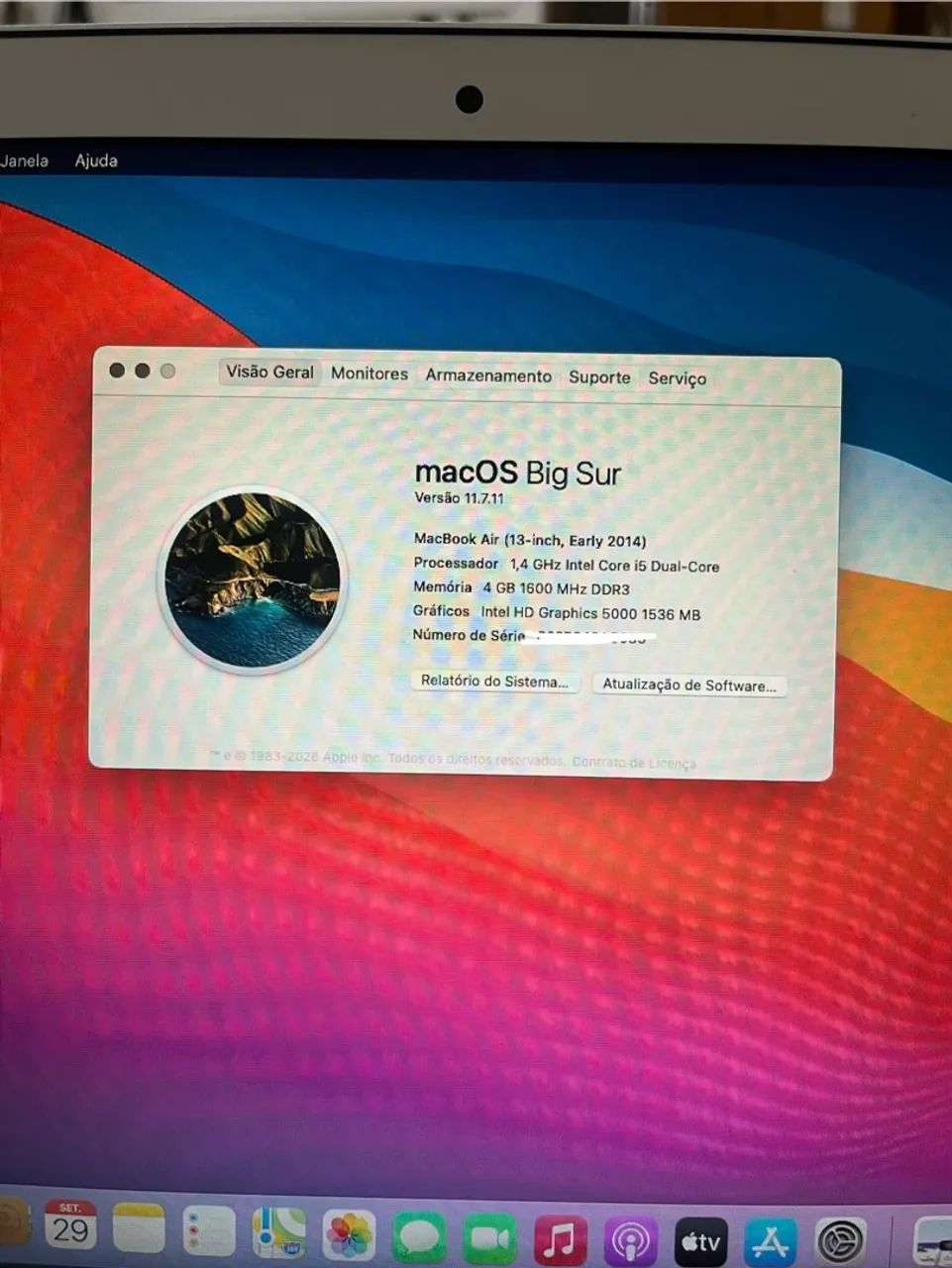 MacBook Air 13 polegadas Early 2014 i5 4GB RAM SSD 128GB Muito Conservado - Foto 4