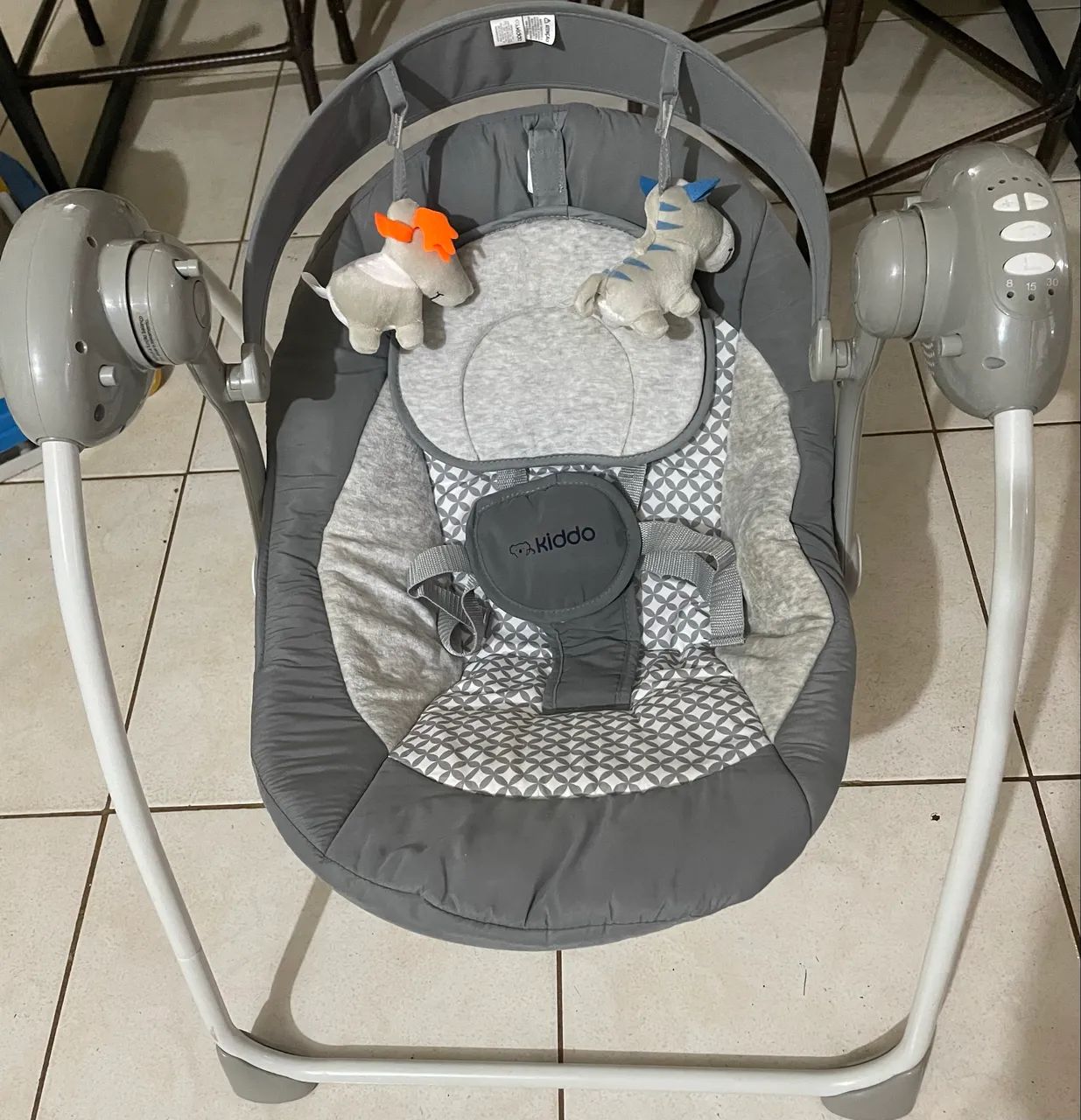 Cadeirinha de Descanso Automático Kiddo Mimo Cinza 0 a 9kg(DOBRÁVEL) - Foto 6