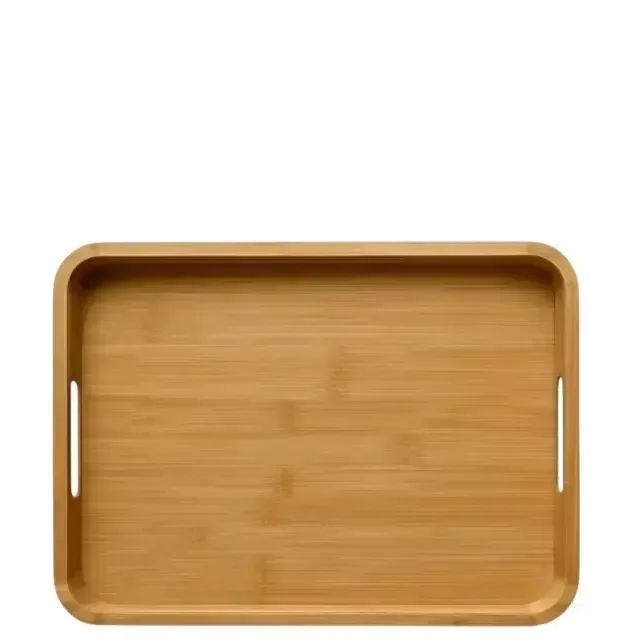 Bandeja Bambu Natural 38 x 28 cm com Alça