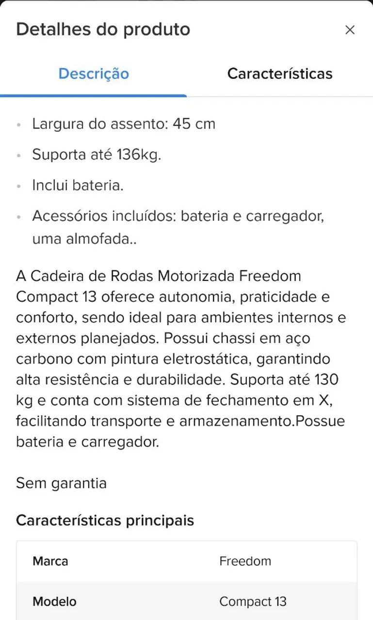 Cadeira Motorizada Freedom  - Foto 2