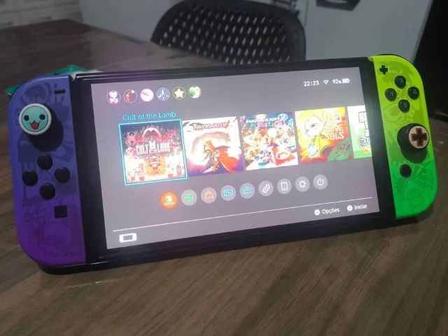  Nintendo Switch OLED Splatoon (Desbloqueado) + Extras - Foto 2