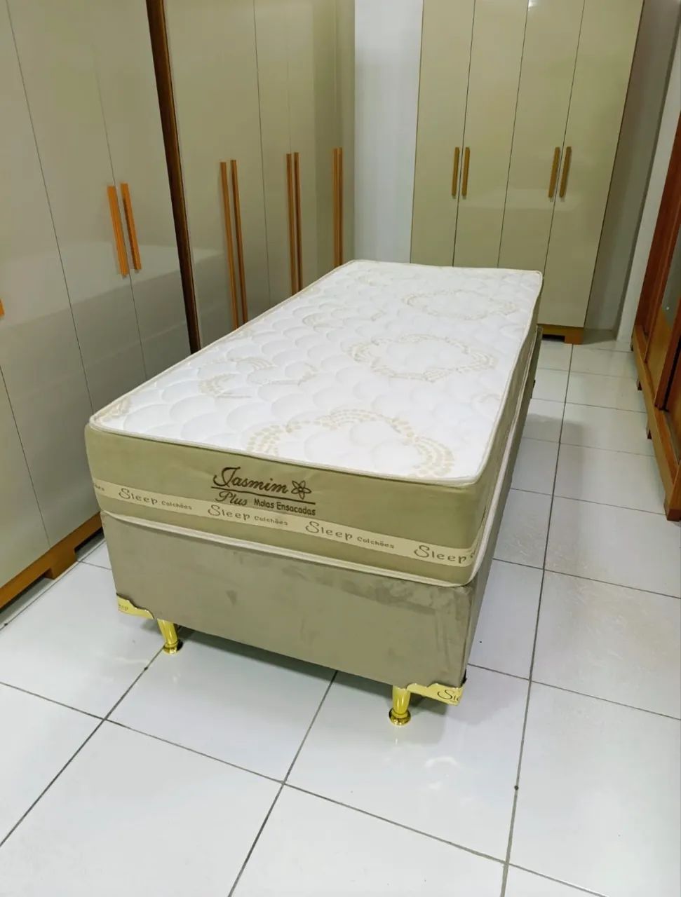 Cama Box solteiro Jasmin Plus, base + colchão com molas ensacadas - Entrega imediata; - Foto 5
