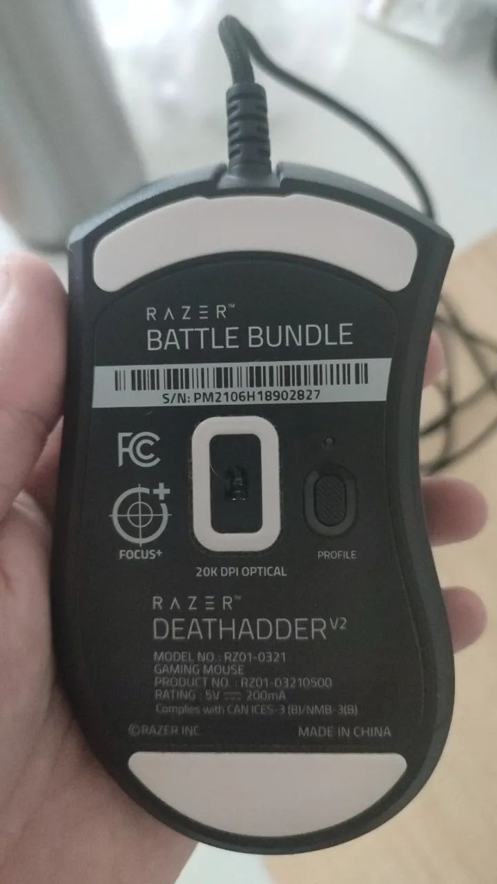 Mouse Razer Deathadder V2 - Com Fio - Usado em perfeito estado. - Foto 2