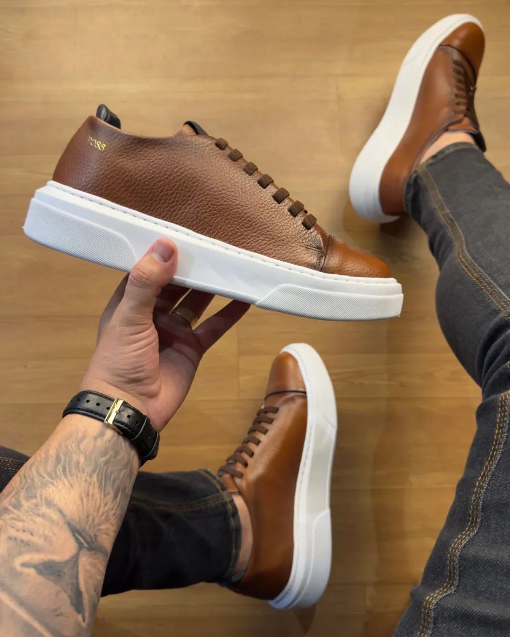 TÊNIS MASCULINO BOS (COURO) - Foto 2