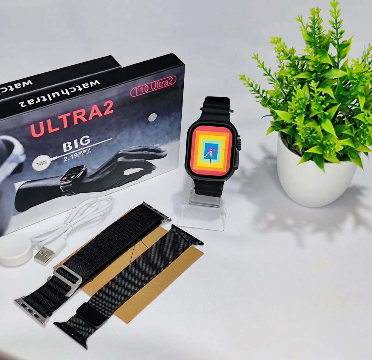 Smartwatch T10 ultra2 com três pulseiras - Foto 3