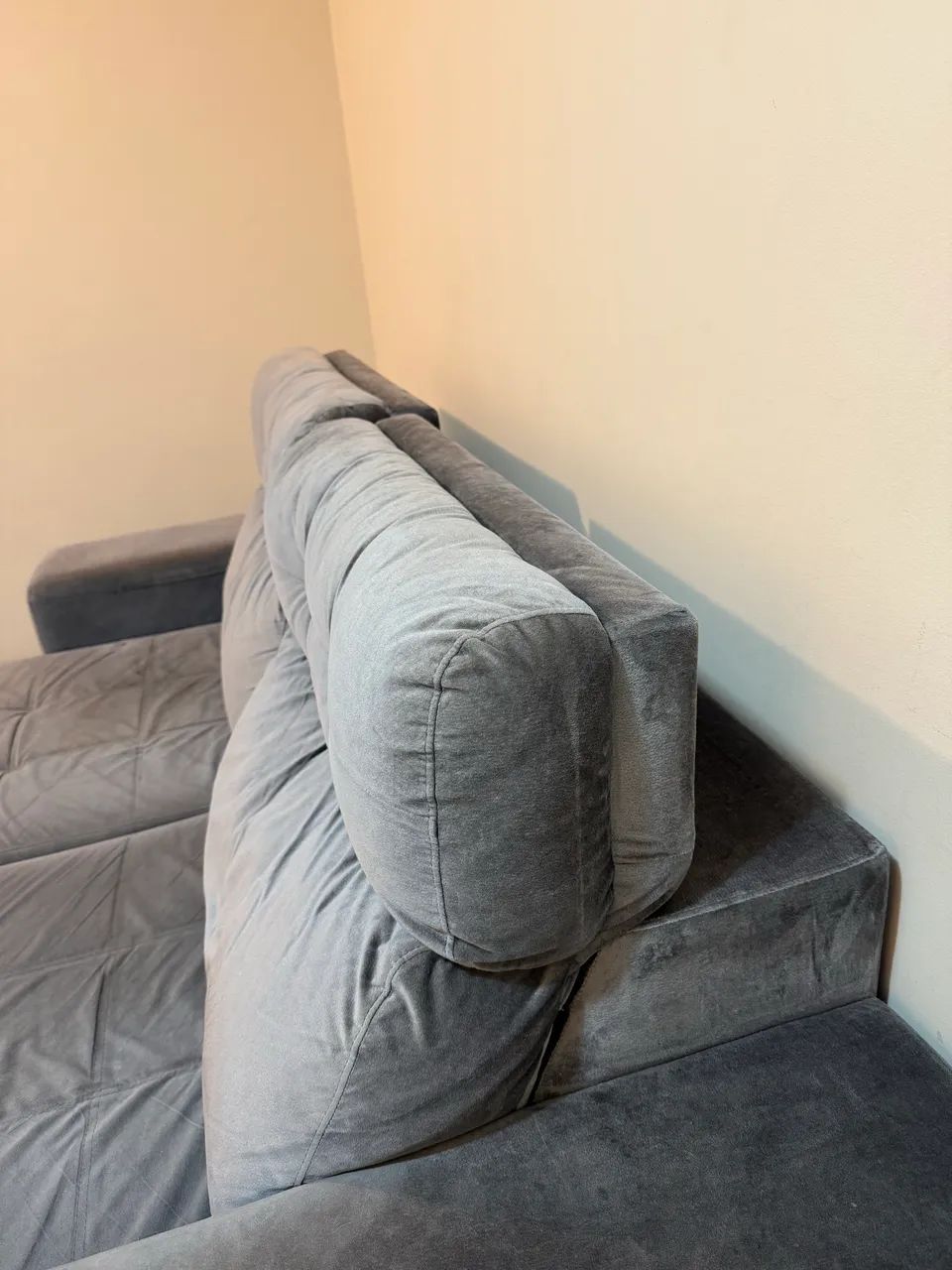 Sofá Cama 3 Lugares Retrátil Cinza Suede ? Retirada Itaim Bibi - Foto 3