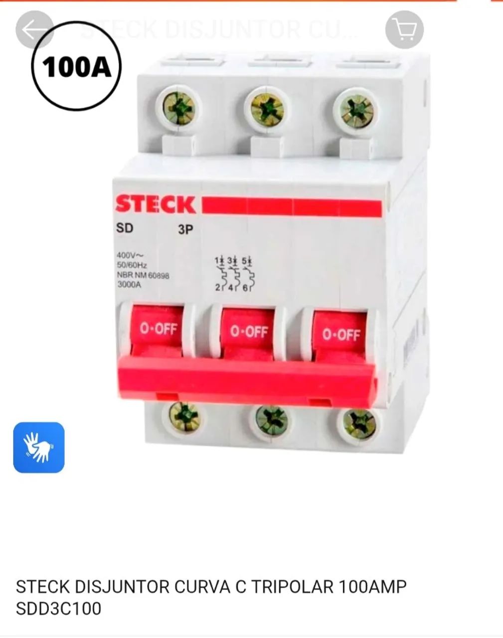  DISJUNTOR  STECK CURVA C TRIPOLAR 100AMP
SDD3C100