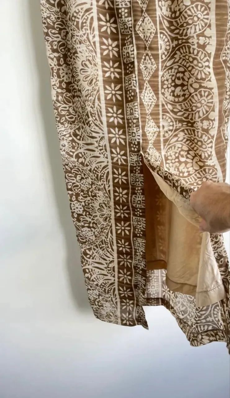 Vestido tam PP / P Estampado Marrom e Branco - Foto 5