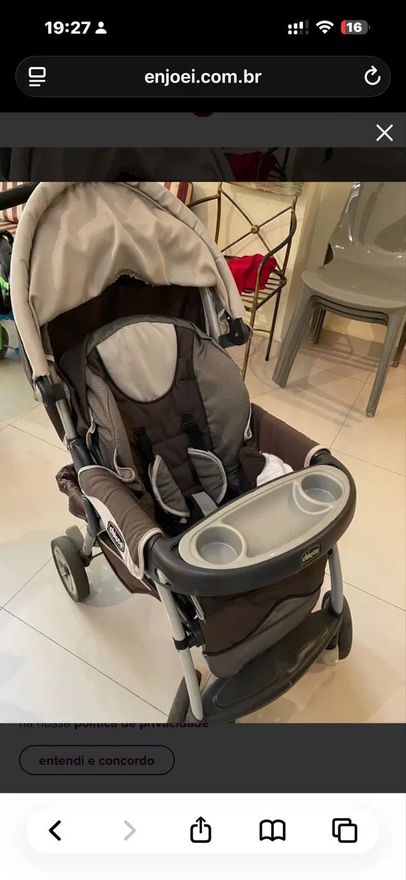 Marca Chicco Carrinho e Bebê conforto VENDO