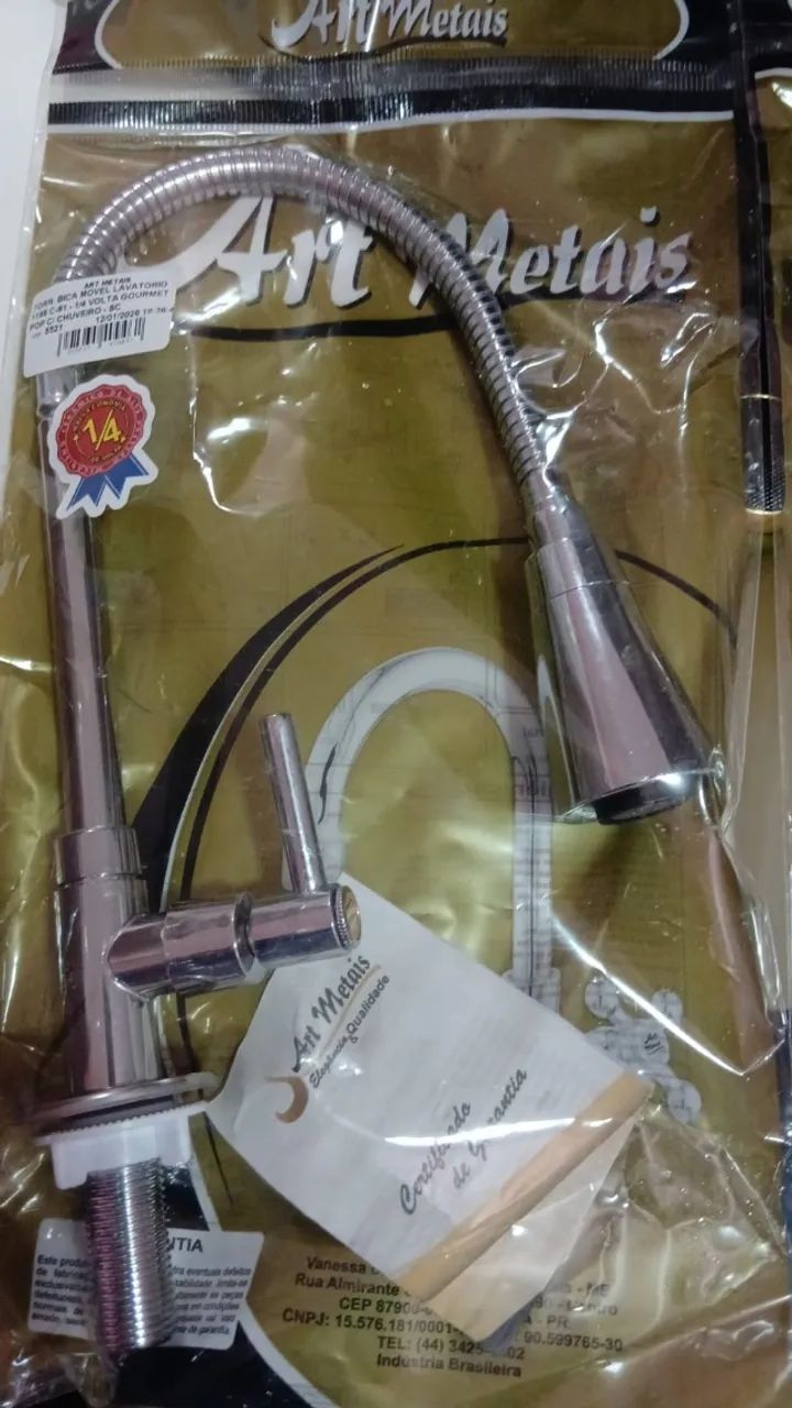 Art Metais - Torneira Gourmet Pop c/ Chuveiro Bica Móvel - Bancada ou Parede a vista R$130 - Foto 2