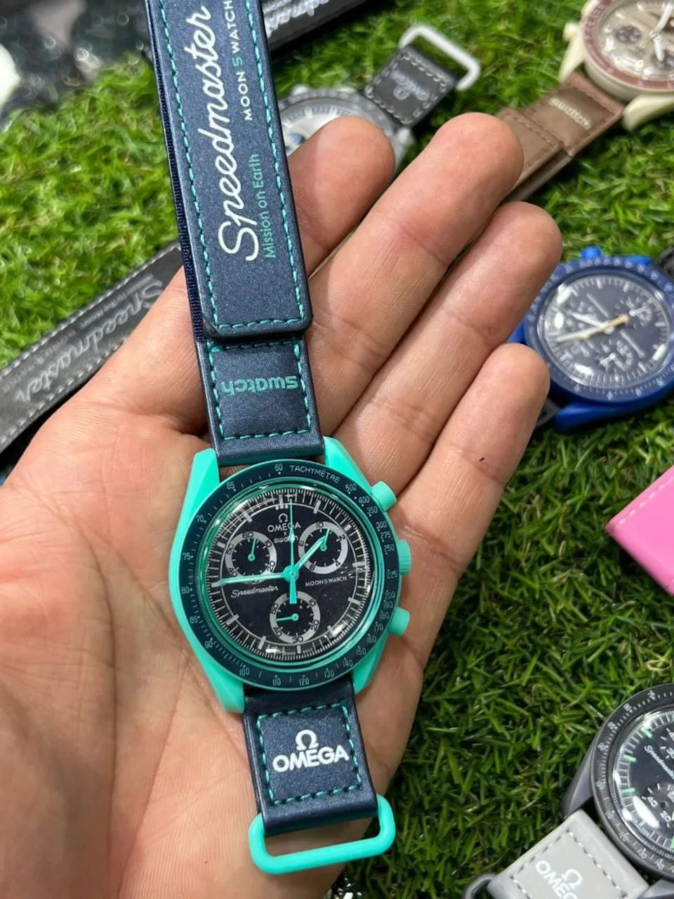 Relógio Estilo Omega x Swatch Bioceramic MoonSwatch Mission to