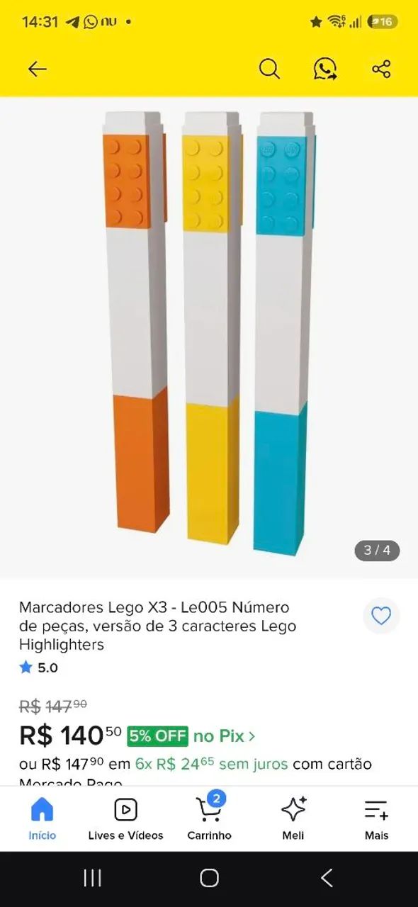 Marca texto lego original  - Foto 2