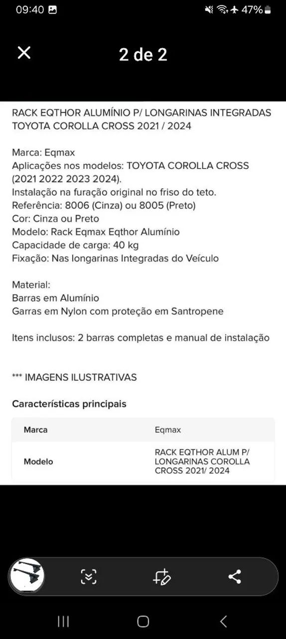 Rack Toyota Corolla Cross Zerada - Foto 2