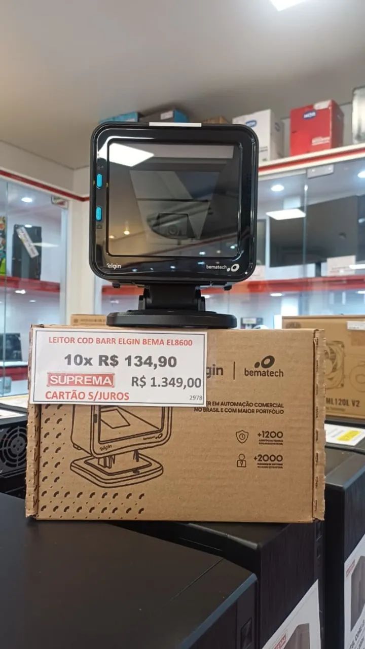 LEITOR COD BARRA FIXO 2D ELGIN BEMATECH EL8600 - Foto 2